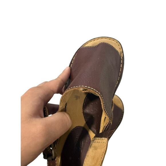 90s Y2K Montego BAY Club Slip On Sling back Leather Slide Sandals size 9.5 - Picture 6 of 8